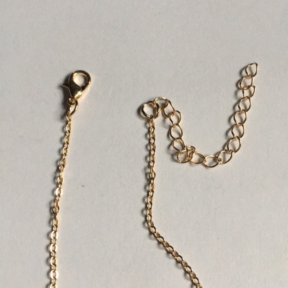 New! Gold Double Bar Drop Necklace - Picture 8 of 9